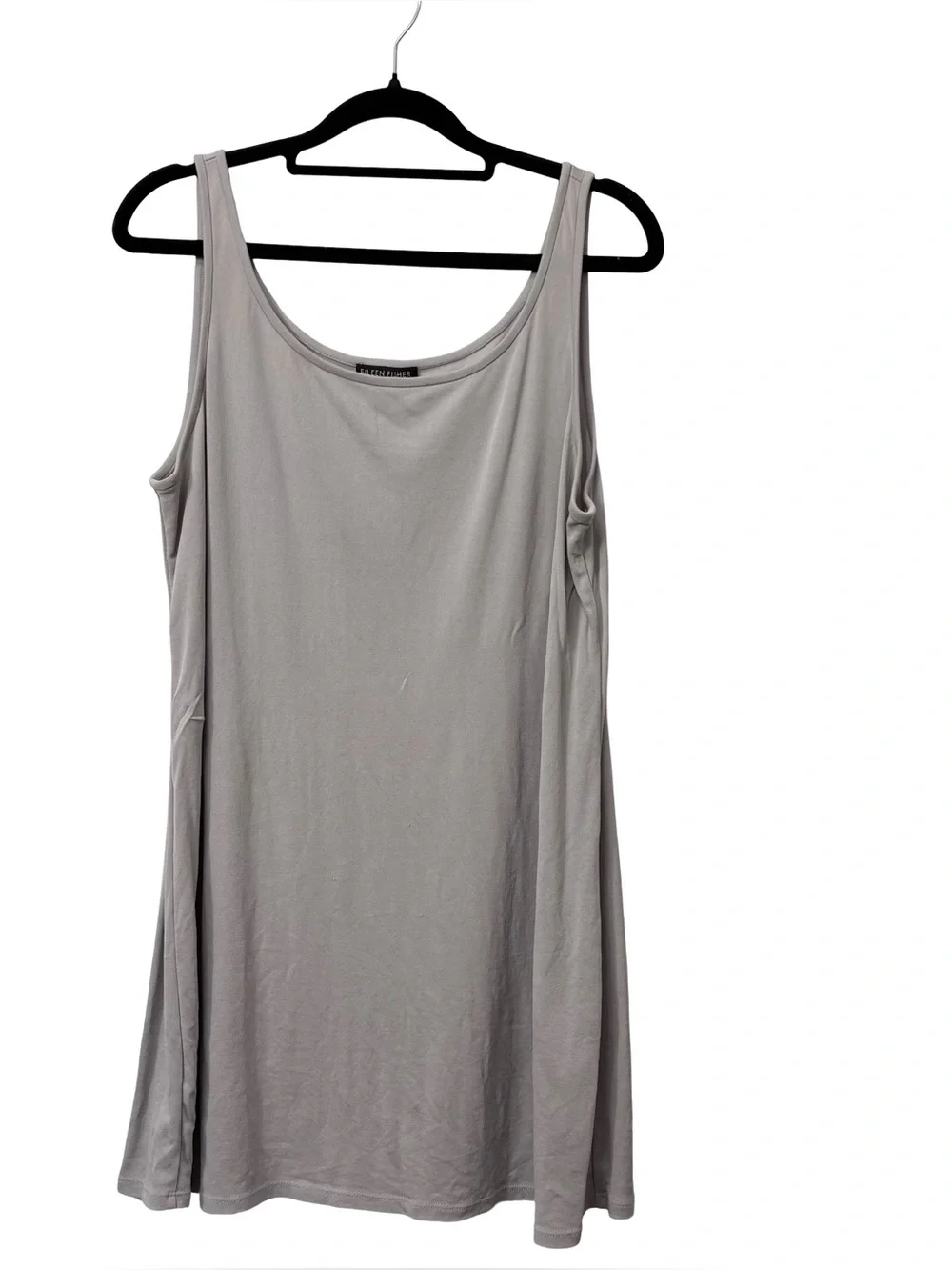 Eileen Fisher sleeveless scoop-neck tank top washable silk jersey  Medium Gray